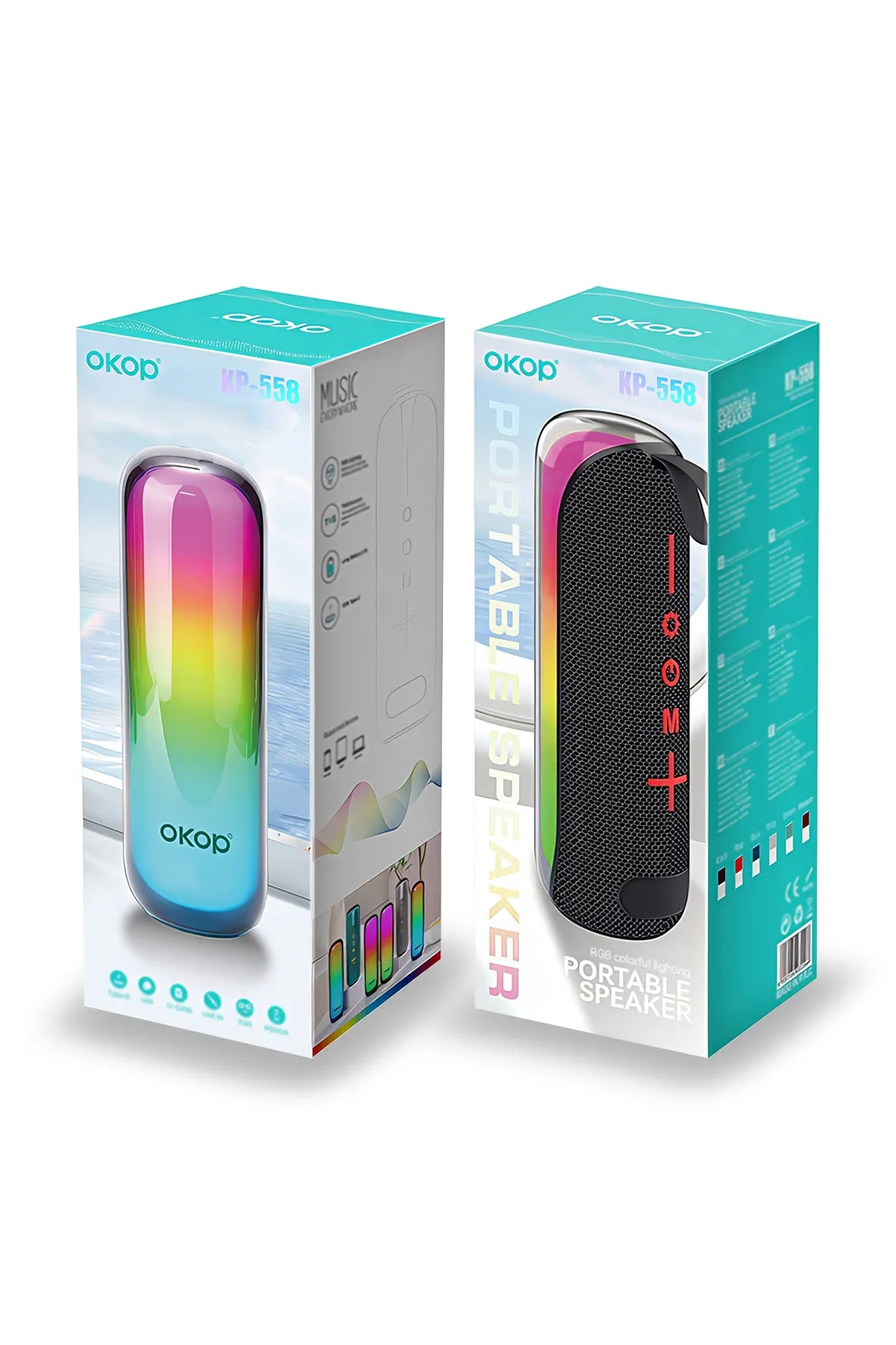 Okop Bluetooth Speaker Portable mini sound grenade with RGB light KP-558 With Radio - SmartGatelb