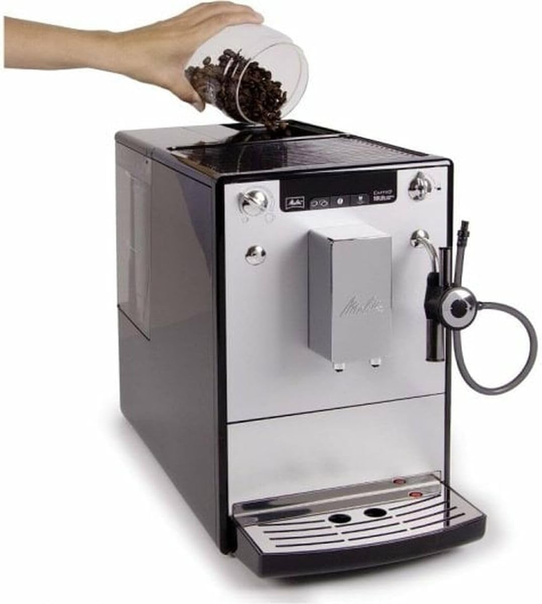 Melitta E957-103 Caffee Solo & Perfect Milk Espresso and Cappucino Maker with Grinder, Silver/Balck - SmartGatelb