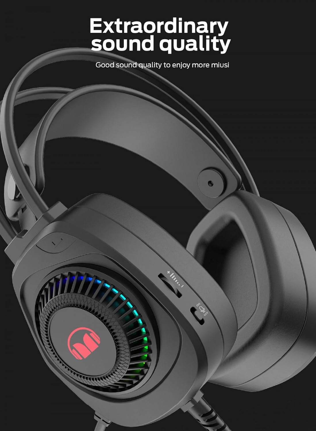 Monster AiRMARS N5 Lite Gaming Headset – 7.1 Virtual Surround, RGB Lighting, Comfortable Fit