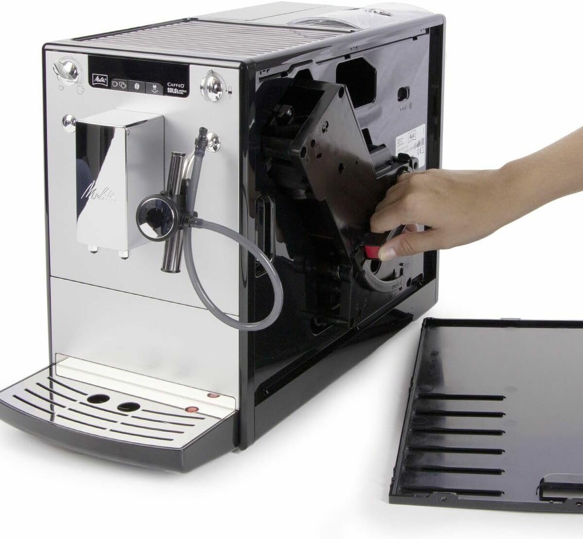 Melitta E957-103 Caffee Solo & Perfect Milk Espresso and Cappucino Maker with Grinder, Silver/Balck - SmartGatelb