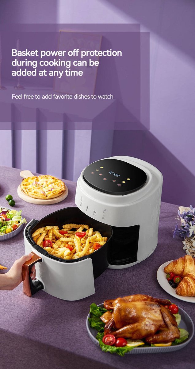 Vizyon Airfryer XXL – 8 L Digital Touch Air Fryer with 10 Auto Programs