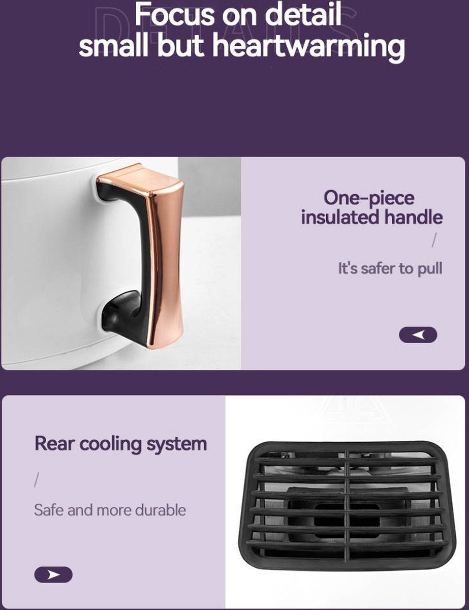Vizyon Airfryer XXL – 8 L Digital Touch Air Fryer with 10 Auto Programs