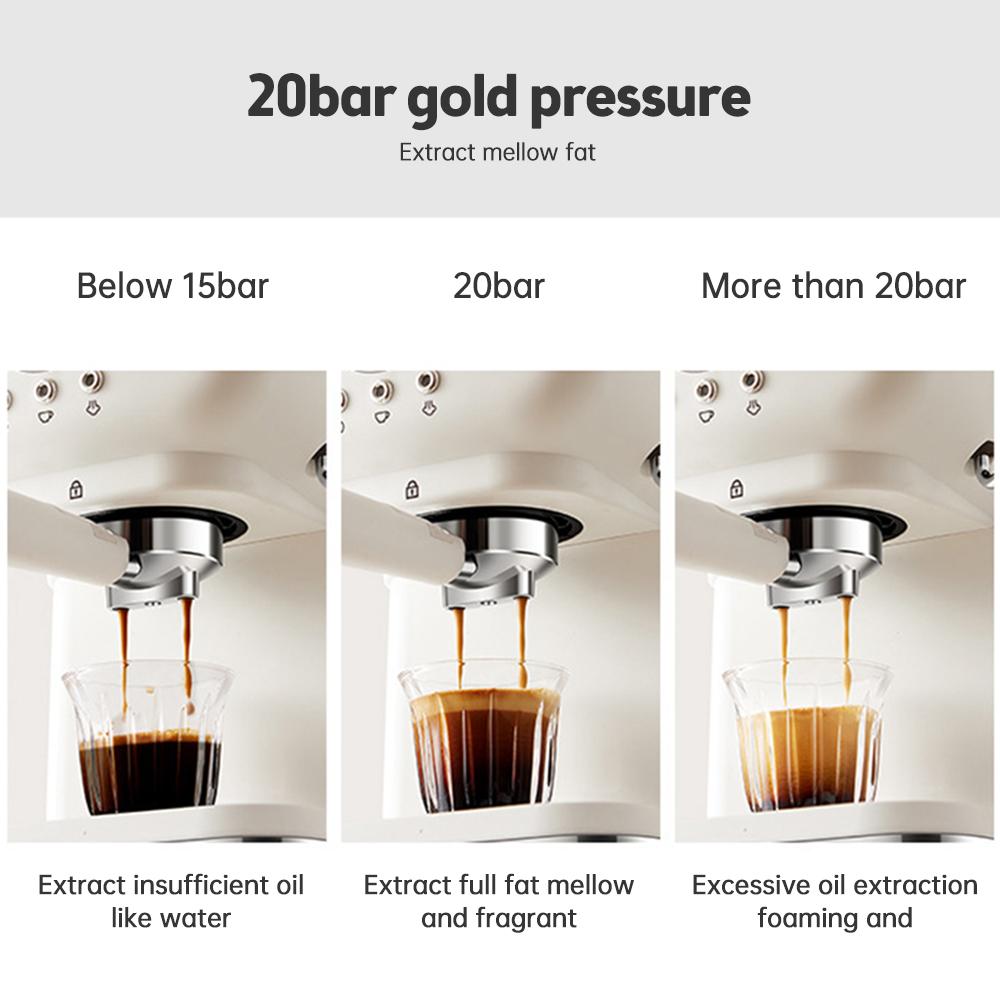 Moccona Espresso Coffee Machine 20 Bar Stainless Steel Espresso Maker with Milk Frother Steam Wand 2 In 1 - SmartGatelb