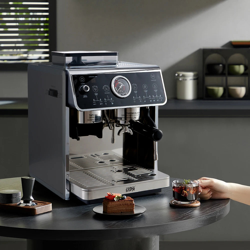 Winning Star St-9714 Semi-Automatic Electric 20bar Pump Pressure Coffee Maker Coffee Machine Espresso With Grinding - SmartGatelb