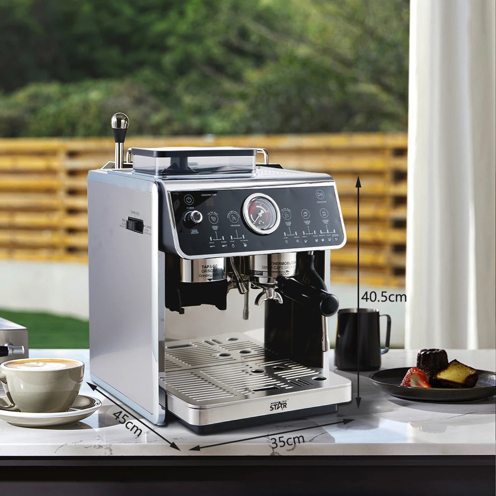 Winning Star St-9714 Semi-Automatic Electric 20bar Pump Pressure Coffee Maker Coffee Machine Espresso With Grinding - SmartGatelb