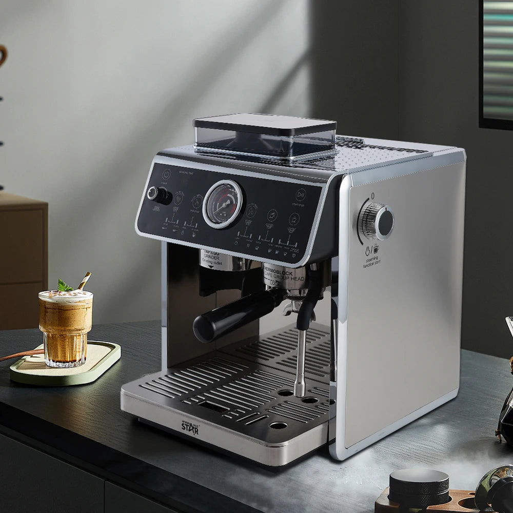 Winning Star St-9714 Semi-Automatic Electric 20bar Pump Pressure Coffee Maker Coffee Machine Espresso With Grinding - SmartGatelb
