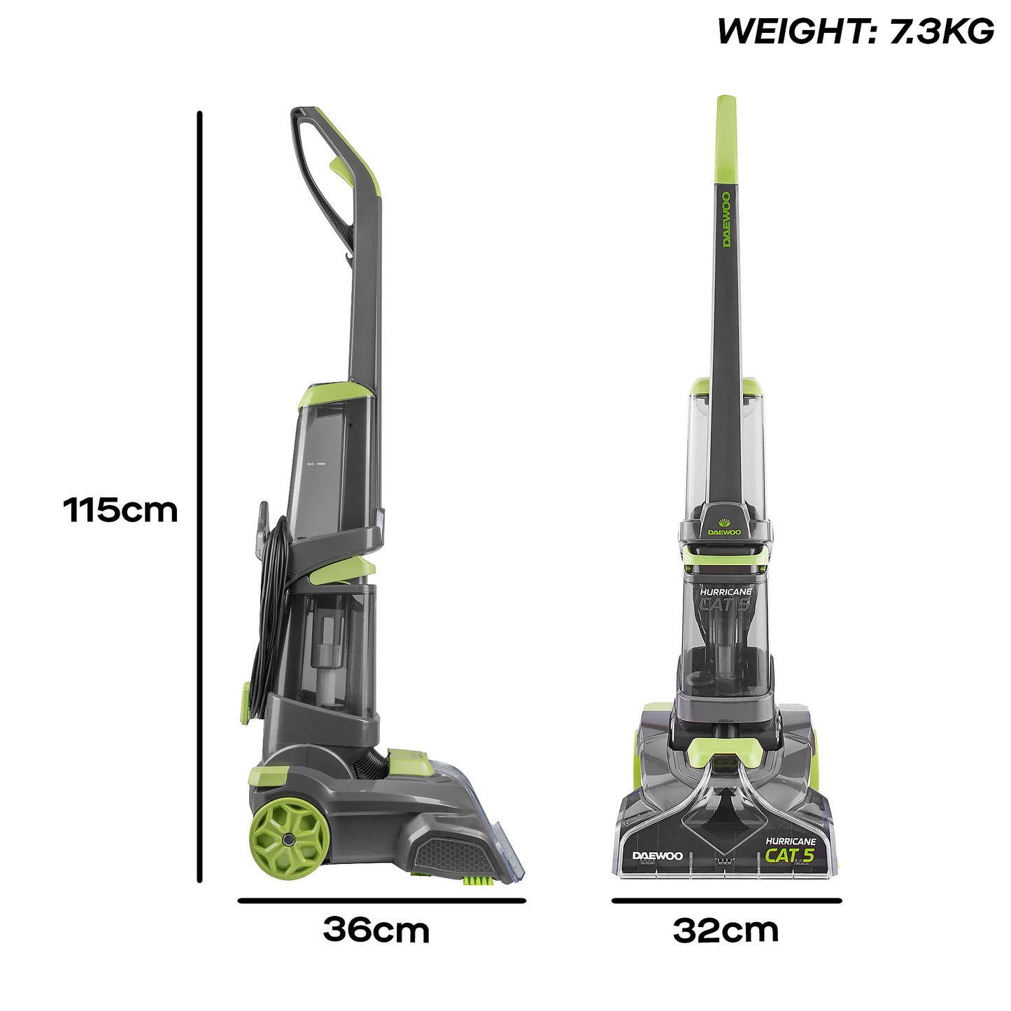 Daewoo Hurricane Cat 5 Upright Carpet Washer with Handheld Upholstery Tool