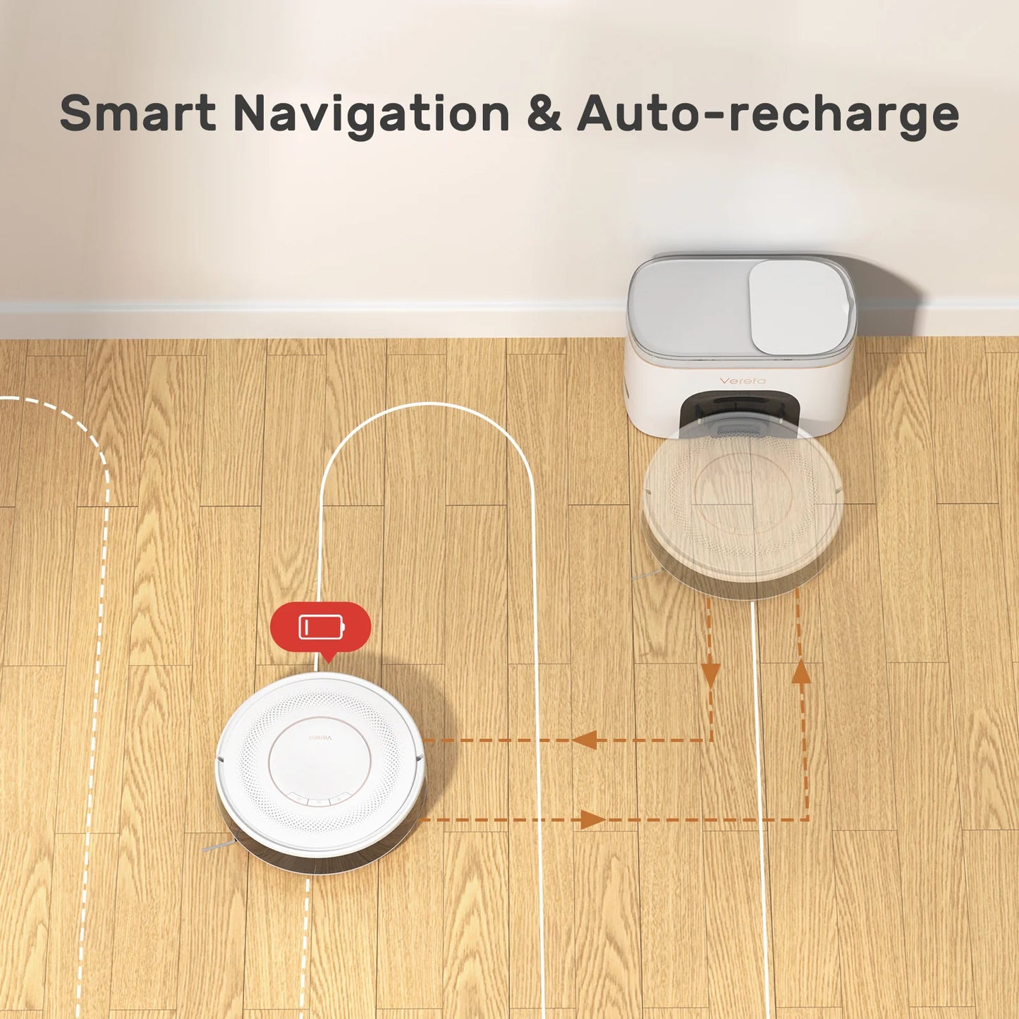 Verefa V60 Pro Robot Vacuum Cleaner – Self-Emptying, Smart Mapping, Powerful Suction, Wi-Fi App & Voice Control