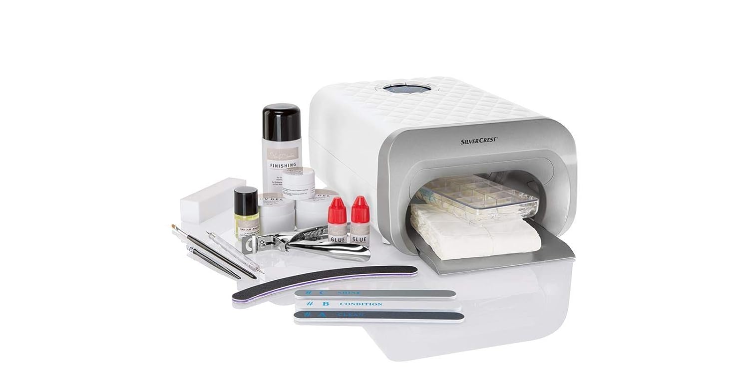 Silvercrest Nail Studio Set for Gel Nails UV Gel Nail Studio Starter Set UV Lamp Starter Set - Complete Starter Kit with 217 Pieces - SmartGatelb