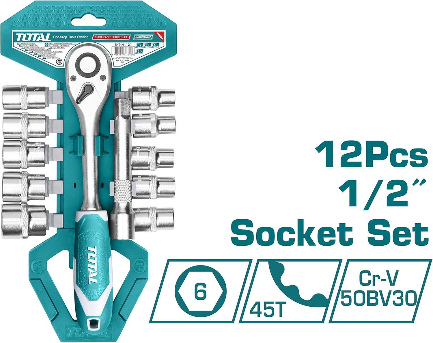 Total 12PCS 1/2” Socket Set – THT141121 - SmartGatelb