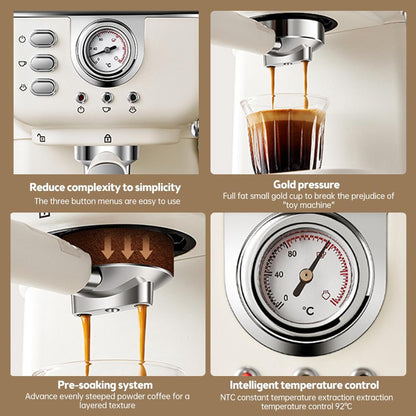 Moccona Espresso Coffee Machine 20 Bar Stainless Steel Espresso Maker with Milk Frother Steam Wand 2 In 1 - SmartGatelb