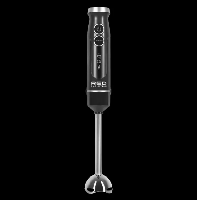 RED Evolution 4-in-1 Hand Blender Set – 800W Powerful Motor, Chopper, Whisk, Beaker – Black Edition